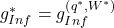 g_{Inf}^{*} = g_{Inf}^{\left(q^{*},W^{*}\right)}
