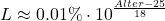 \begin{align*} L \approx 0.01\% \cdot 10^{\frac{Alter-25}{18}}  \end{align*}