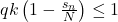 q k \left (1 - \frac{s_{n}}{N} \right ) \le 1